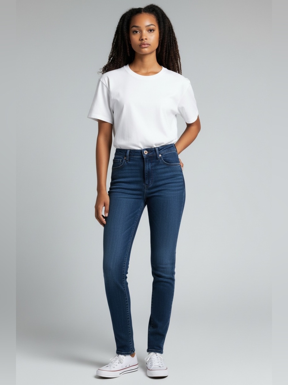 Madewell High-Rise Skinny Jeans in Dark Blue Wash